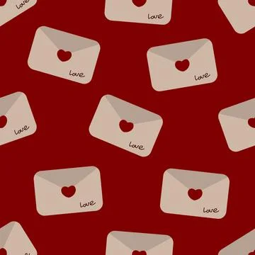 Seamless pattern with love letters Stock Illustration