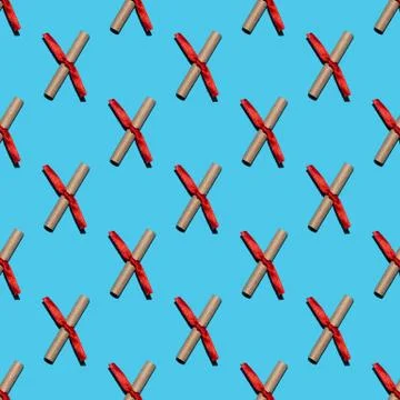 Seamless pattern of love notes from craft paper Stock Photos