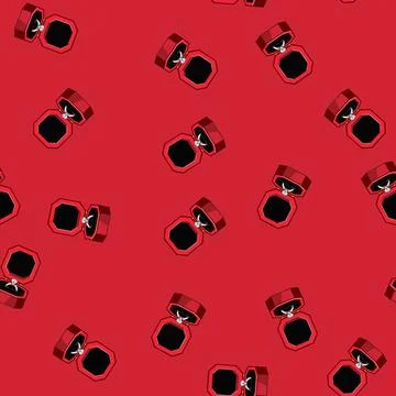 Seamless pattern love proposal ring box cartoon vector Stock Illustration