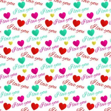 Seamless pattern love you Stock Illustration