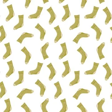 Seamless pattern with lovely knitted socks Stock Illustration