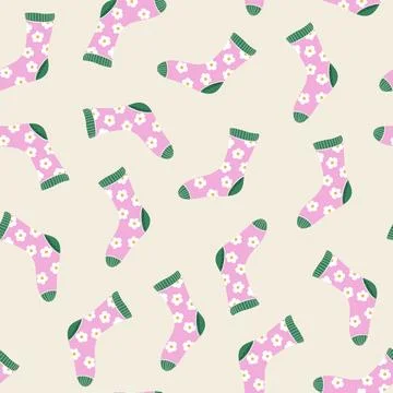 Seamless pattern with lovely socks Stock Illustration
