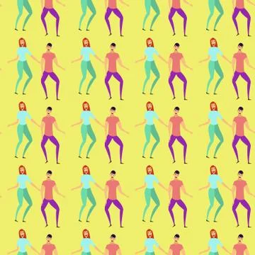 Seamless pattern with lovers b cartoons characters and girl Stock Illustration