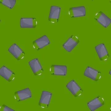 Seamless pattern low level battery energy cartoon vector Stock Illustration