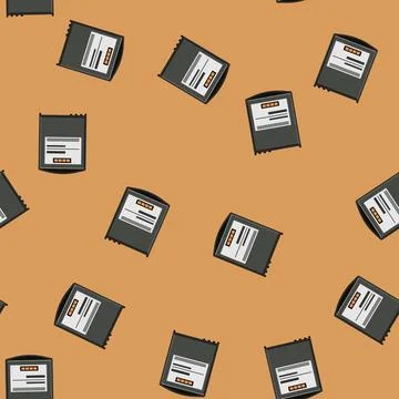 Seamless pattern low mobile phone battery cartoon vector 스톡 일러스트