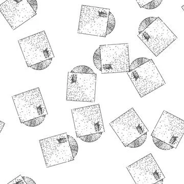 Seamless pattern LP vynil record sketch hand drawn Stock Illustration
