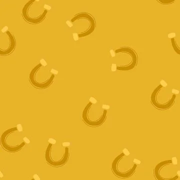 Seamless pattern luck horseshoe cartoon vector Stock Illustration