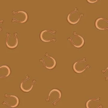 Seamless pattern luck horseshoe cartoon vector Stock Illustration