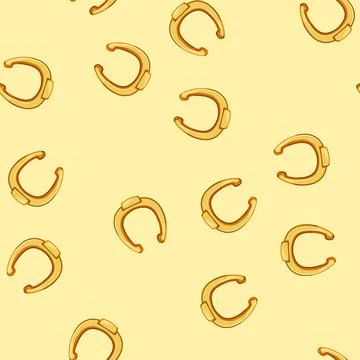Seamless pattern lucky horseshoe cartoon vector Stock Illustration