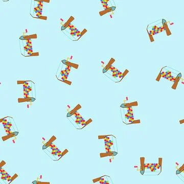 Seamless pattern lucky lotto ball machine cartoon vector Stock Illustration