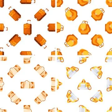 Seamless pattern with luggage and backpacks showing tourism and travel Иллюстрация