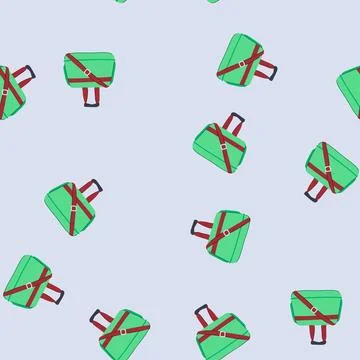 Seamless pattern luggage duffel bag cartoon vector Illustrazione stock