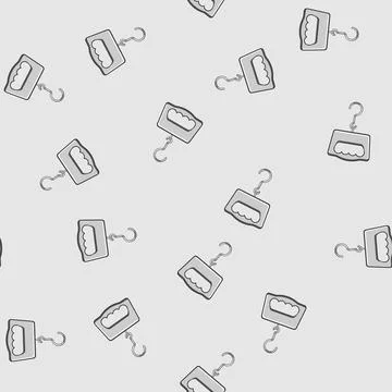 Seamless pattern Luggage scale for weighing travel baggage weight Stock Illustration