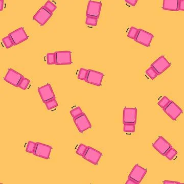 Seamless pattern luggage suitcase cartoon vector Illustrazione stock