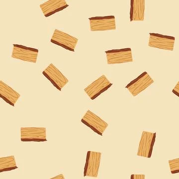 Seamless pattern lumber wood log cartoon vector Stockillustratie