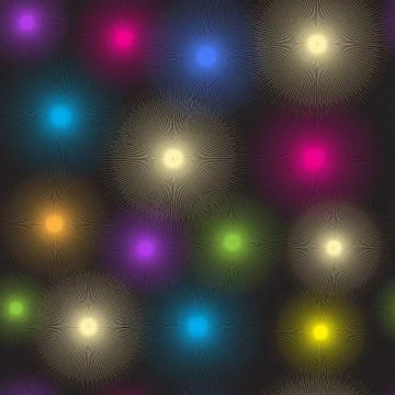 Seamless pattern of luminous colorful spots Stock Illustration