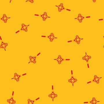 Seamless pattern lunar chinese lucky knot cartoon vector 스톡 일러스트