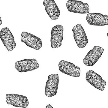 Seamless pattern lunch dolma sketch hand drawn Stock Illustration