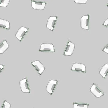 Seamless pattern lunch glass container cartoon vector Stock Illustration