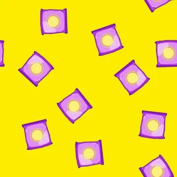 Seamless pattern lunchbox snack pack cartoon vector Stock Illustration