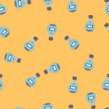 Seamless pattern lung spirometer cartoon vector Stock Illustration