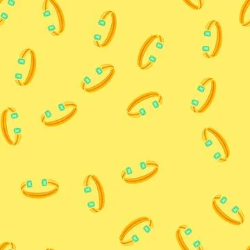 Seamless pattern luxury bracelet gold cartoon vector Stock Illustration