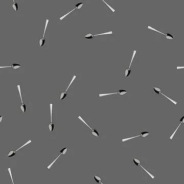 Seamless pattern luxury tea spoon cartoon vector Stock Illustration
