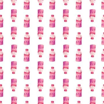 Seamless pattern with lychee flavor Cute delicious drink. 스톡 일러스트