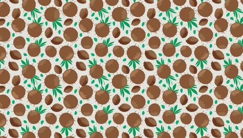 Seamless pattern with macadamia nuts. Vector illustration. Stock Illustration