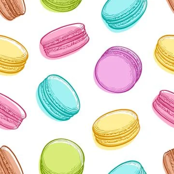 Seamless pattern with macaroons. イラスト素材