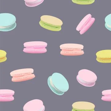 Seamless pattern with macaroons Stock Illustration