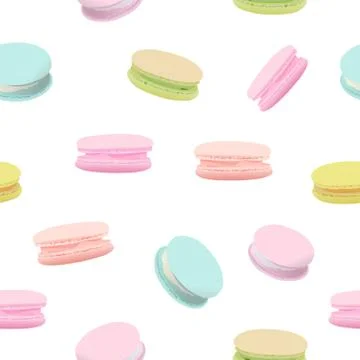 Seamless pattern with macaroons Stock Illustration