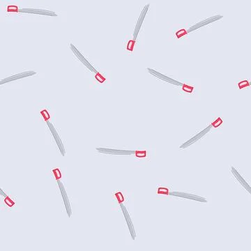 Seamless pattern machete blade with red handle vector 스톡 일러스트