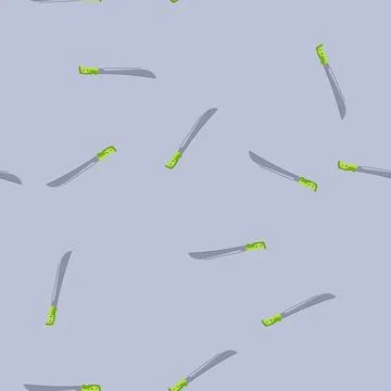 Seamless pattern machete utility tool symbol for clearing vegetation Stock Illustration