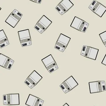 Seamless pattern machine bread maker cartoon vector Stock Illustration