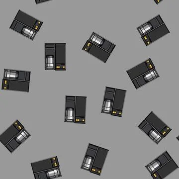 Seamless pattern machine capsule coffee maker cartoon vector Stock Illustration