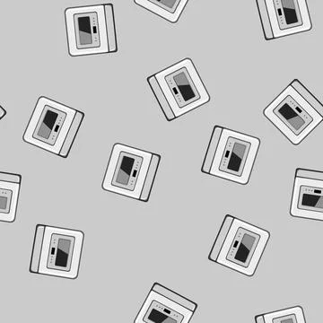 Seamless pattern machine dishwasher kitchen cartoon vector Illustrazione stock