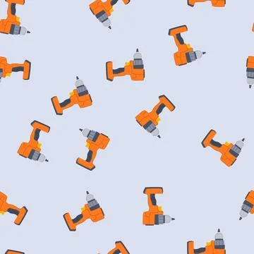 Seamless pattern machine drill cartoon vector イラスト素材