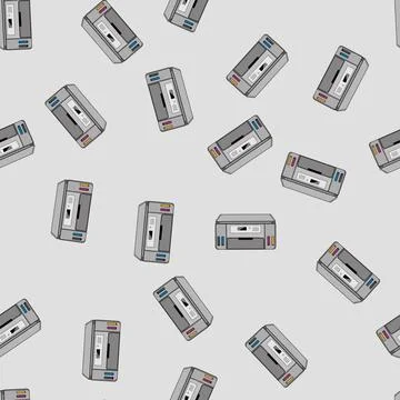 Seamless pattern machine photo printer cartoon vector Illustrazione stock