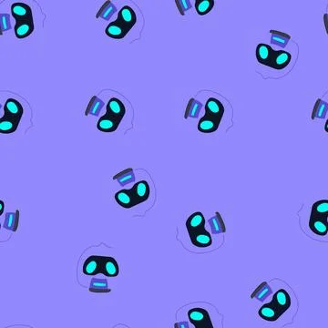 Seamless pattern machine robot head cartoon vector Illustrazione stock
