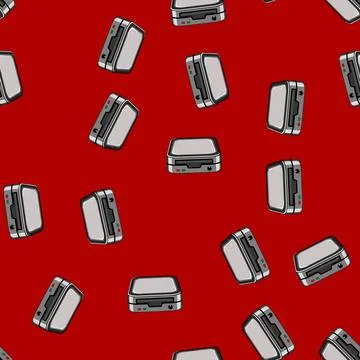Seamless pattern machine waffle iron cartoon vector 库存插图