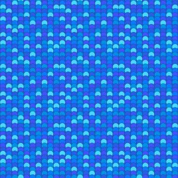 Seamless pattern made of blue overlay circles with black outline Stock Illustration