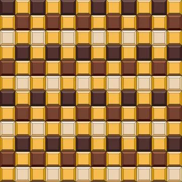 Seamless pattern made of chocolate cubes, sweets. Stock Illustration