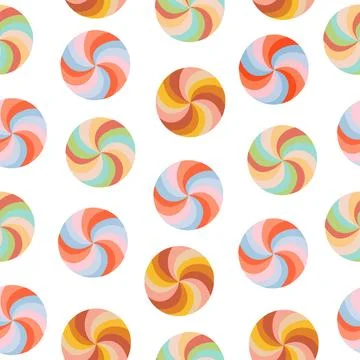 Seamless pattern. made of colorful lollipops. Vector illustration on a white Stock Illustration