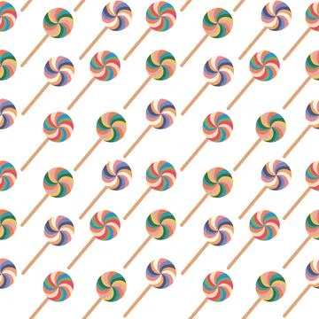 Seamless pattern. made of colorful lollipops. Vector illustration on a white Stock Illustration