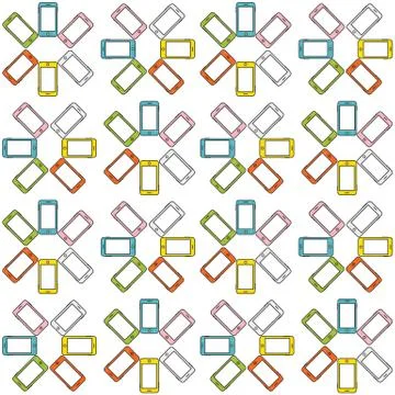 Seamless pattern made of colorful mobile phone, bright colors Stock Illustration