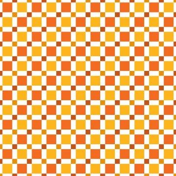 Seamless pattern made of colorful squres - red, orange, dark tan on white bac Stock Illustration