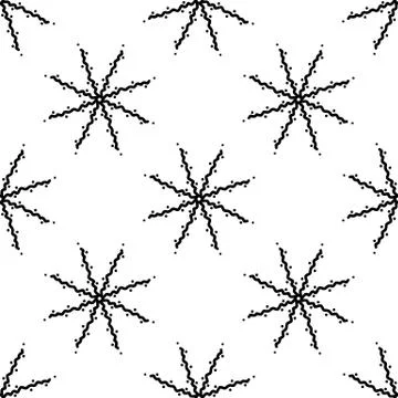 Seamless pattern made from doodle abstract snowflakes. Isolated on white back Stock Illustration