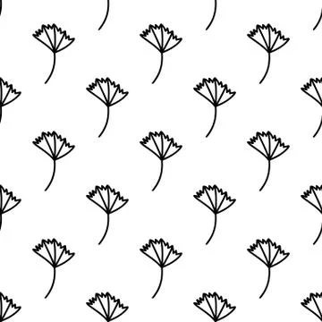 Seamless pattern made from doodle ginkgo biloba leaves. Isolated on white bac Stock Illustration