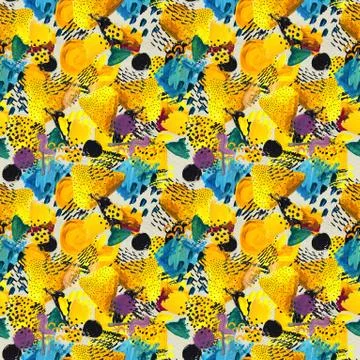 Seamless pattern made by hand drawn paint strokes. Stock Illustration